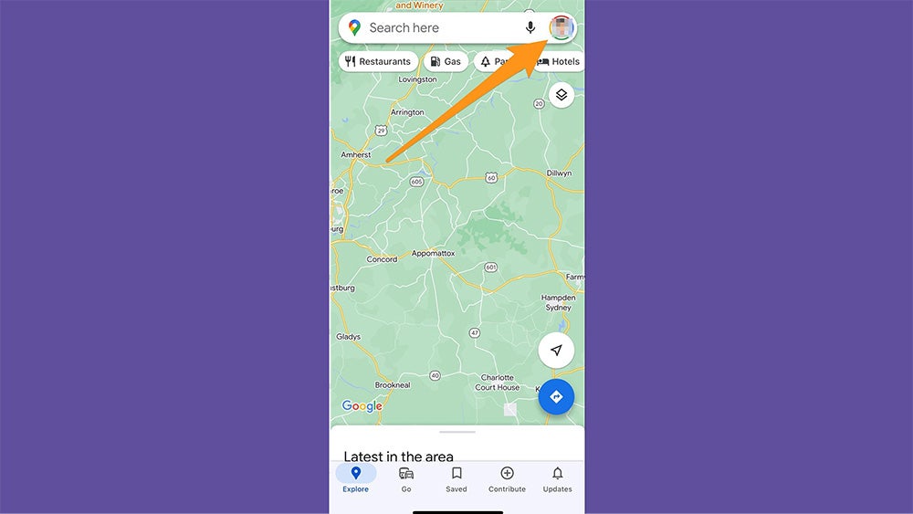 Chcete-li sdílet svou polohu, klepněte na svou profilovou fotku v pravém horním rohu Map Google.