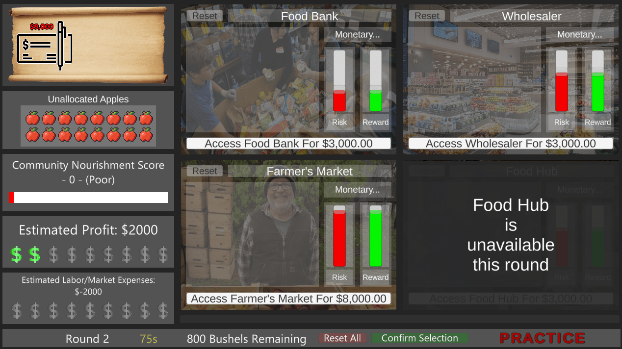 Ukázkové kolo během hry Race Against Rot. Kredit: University of Vermont
